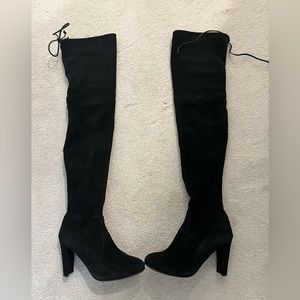 Black Suede Stuart Weitzman Highland Over the Knee boots
